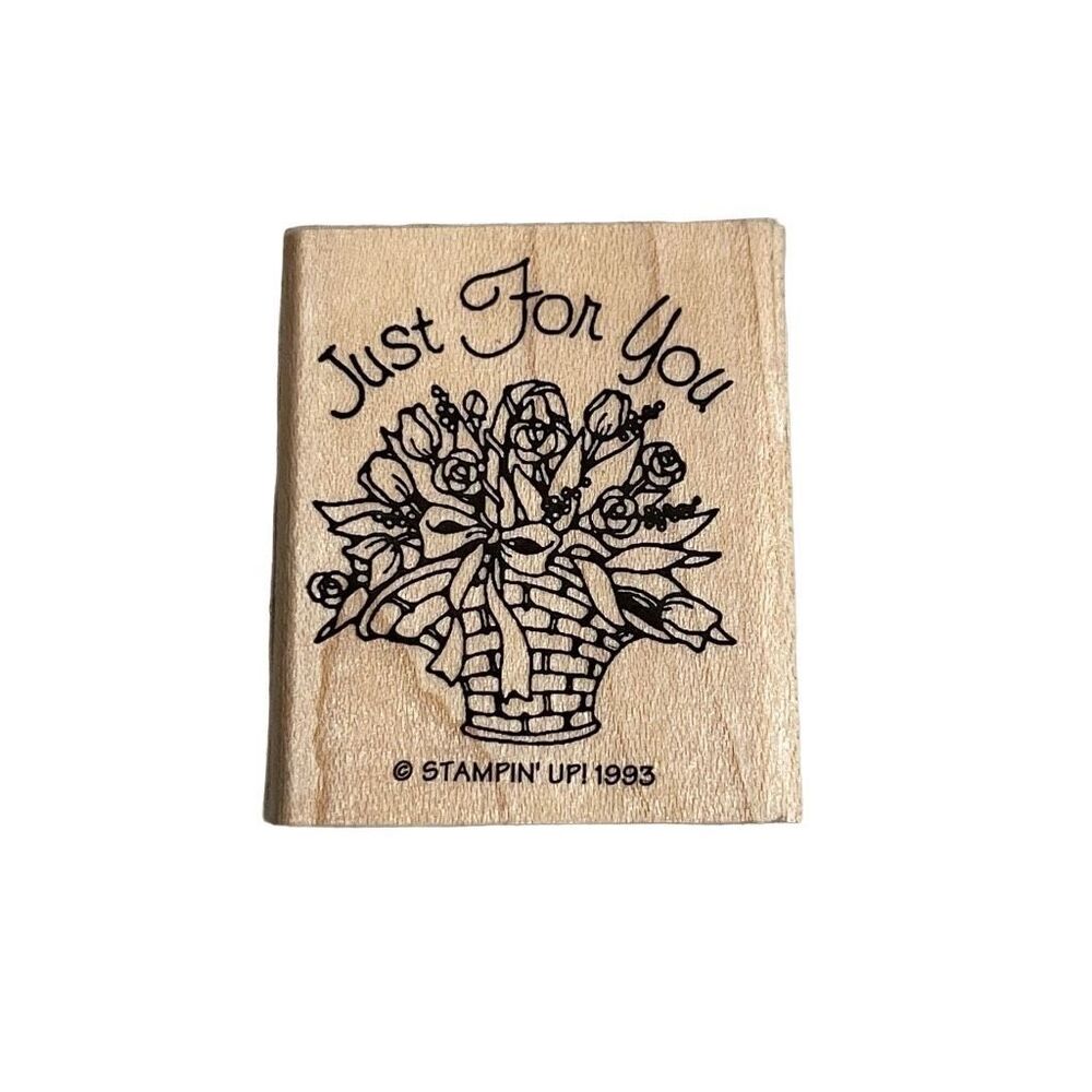 Stampin’ Up! 1993 Just For You Flower Bouquet Rubber Stamp Card Making Stamping